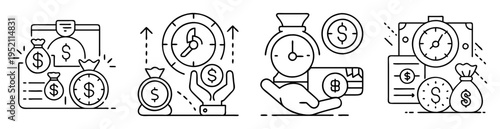 Money management and financial planning concept with time, savings, and growth