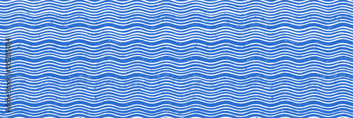 Seamless pattern, sea waves stylization, wavy grunge stripes, rough wave pattern, vector background