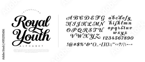 Modern brush script calligraphy font for signature logo wedding stationery and feminine beauty branding design project