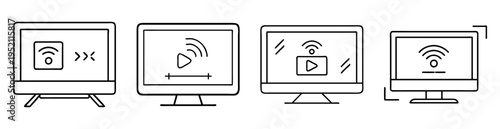 Illustrative depiction of connectivity, streaming, and smart TV concepts with media players
