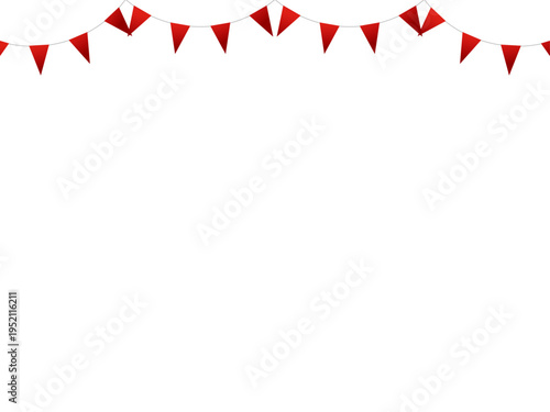 ガーランド三角ひも、曲線、m10赤F3