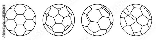 Four variations of vector geodesic spheres with hexagons and pentagons