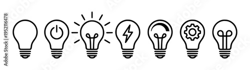 Creative Lightbulb Concept Icon Set