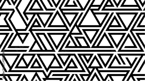 Black and White Geometric Triangle Pattern