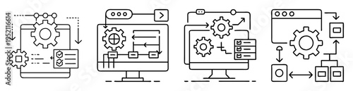 Illustrations of Software Development Processes and Automated Tasks with Gears