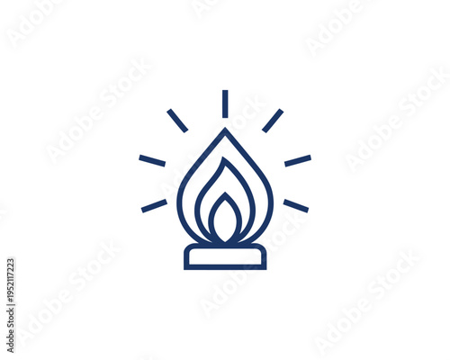 Flame gas heat rays light vector icon