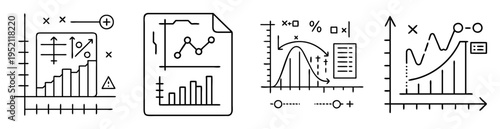 Various business charts and graphs representing data trends and business analysis