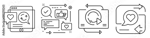 Collection of icons related to social media engagement and communication