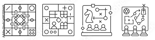 Conceptual representation of strategic planning and team collaboration in a business setting