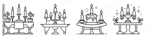 Elegant candle displays and decorated tables perfect for creating a warm ambiance