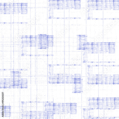 Scattered Digital Glitch Pixels on White Background with Light Blue Distortion