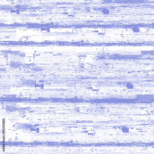 Abstract Digital Glitch Texture with Blue and Purple Horizontal Distortion Lines