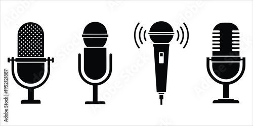 Four different types of microphones illustration