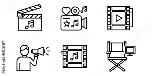 Film and music production icons