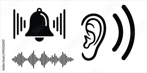 Sound waves and hearing icons