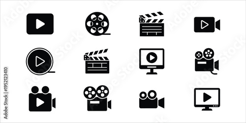 Collection of video production and playback icons