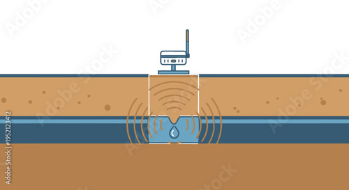 Smart home device detecting water leak underground with wireless signal transmission technology