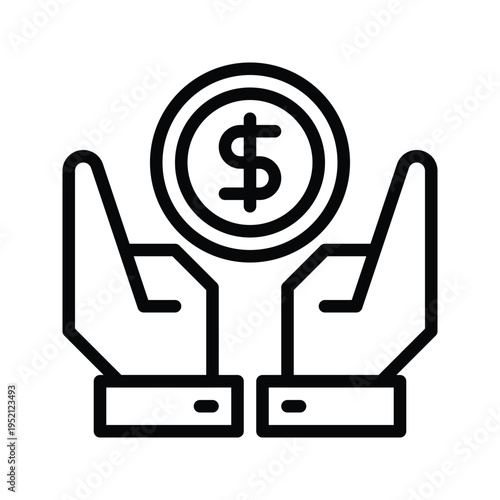 Hands holding a dollar coin symbolizing financial support and investment.