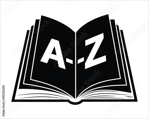 Open book with a z letters icon