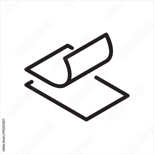 Layered sheets, linear icon. Material layers and surface structure. Line with editable stroke.