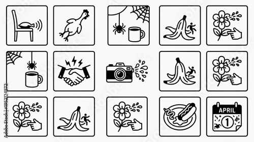 Koleksi set of vector icons for web berisi simbol tanda ilustrasi makanan dan desain pohon natal hitam bayangan hitam untuk hari libur dalam satu mengatur ikon vektor