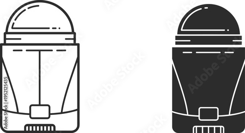 School backpack icon set, student bag outline and solid style education travel backpack vector illustration isolated