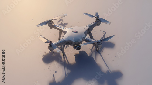 drone add 3D icon casting shadow - 3D illustration for aerial and view