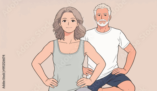 Two people practicing yoga in a relaxed setting during a warm afternoon in a studio focused on wellness