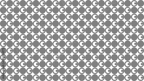 Monochrome Crescent Moon and Circle Pattern Background vector illustration