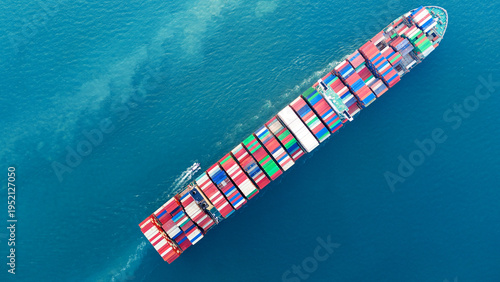 Photography container ship cargo