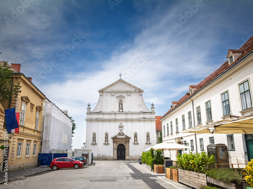Obraz na płótnie Church of Saint Catherine also called Crkva Svete Katarine, in the gornji grad old Zagreb with its distinctive baroque architecture