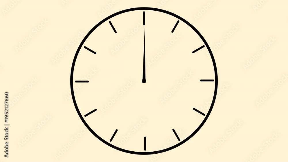 Hand Rotation Analog Clock Minimalist Analog Clock Face with Fast Rotating Hand Loop transparent ...