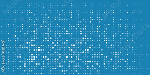 Abstract background with vibrant cyan and azure blue digital dots halftone texture eps10