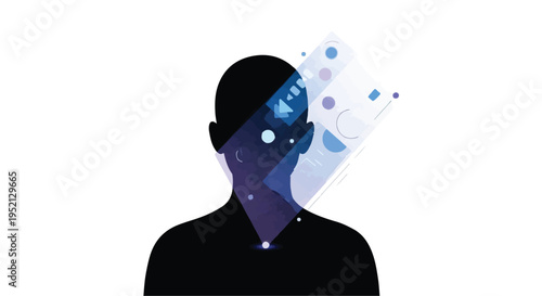 Abstract visualization of human thought and data processing