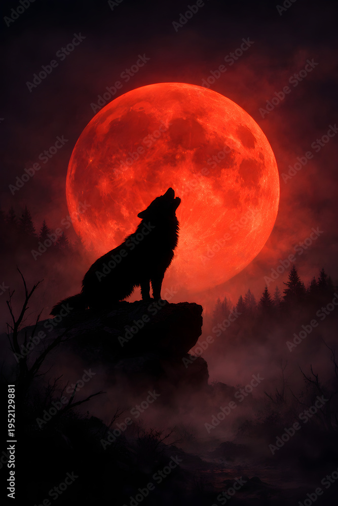 Obraz premium Blood Moon Howl