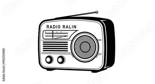 Vintage Radio Ralin Illustration - Classic Communication Technology and Design.