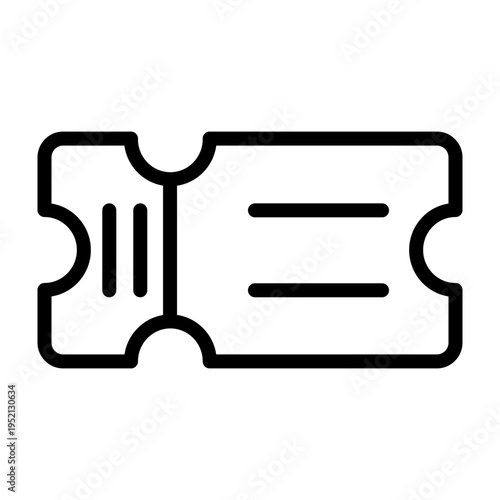 Ticket Vector Line Icon Design