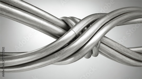 Twisted Metal: A Modern Abstract of Intertwined Metallic Tubes and Cordage