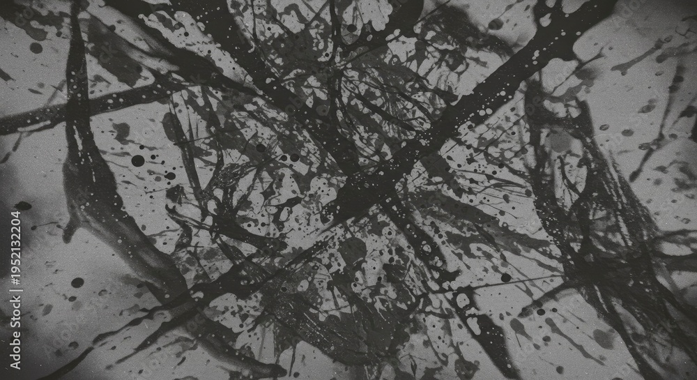 Obraz premium Abstract Black and White Paint Splatter Texture