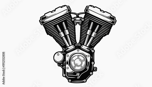 V-Twin Engine Illustration