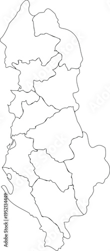 Outline map of Albania vector illustration 