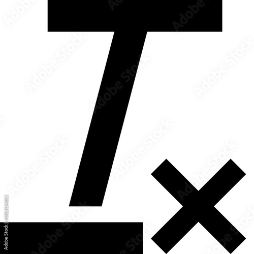 Mathematical symbol representing the variable X in an equation.