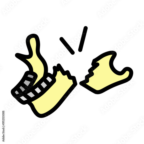 Jaw Fractured Vector Filled Icon Design