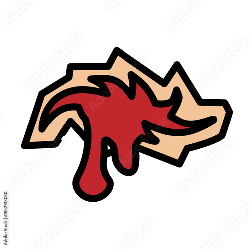 Bleeding Wound Vector Filled Icon Design