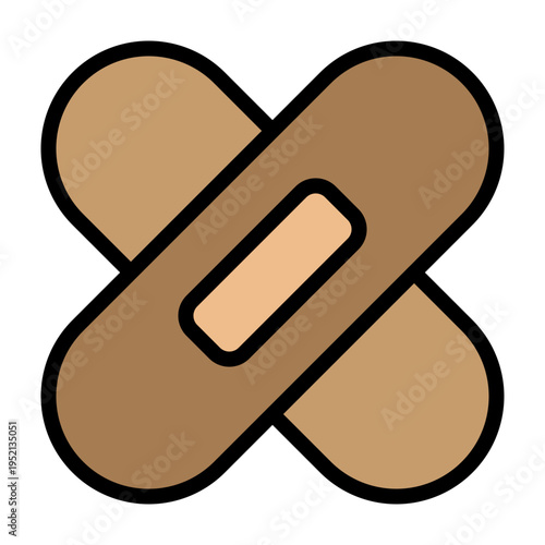 Adhesive Bandage Vector Filled Icon Design