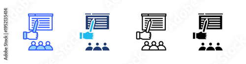 Classroom Multi Style Icon Set Vector 