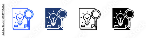 Research Multi Style Icon Set Vector 