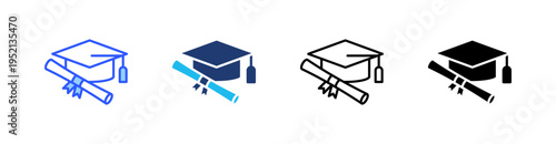 University Multi Style Icon Set Vector 