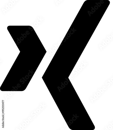 Abstract Black Symbol of Multiplication or Cross.