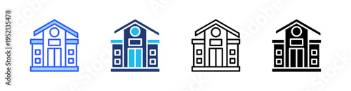 University Multi Style Icon Set Vector 